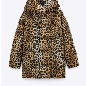 Zara Animal Print Puffer Jacket